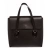 Image 1 : Gucci Black Leather Flap Tote Handbag