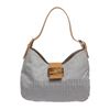 Image 1 : Fendi Blue Zucca Canvas Tan Leather Trim Shoulder Handbag