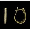 Image 2 : 1.00 ctw Diamond Hoop Earrings - 14KT Yellow Gold