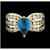 Image 2 : 1.87 ctw Topaz and Diamond Ring - 14KT Yellow Gold