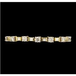 5.40 ctw Diamond Bracelet - 14KT Yellow And White Gold