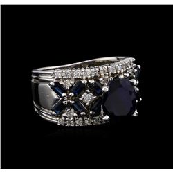 14KT White Gold 3.26 ctw Sapphire and Diamond Ring