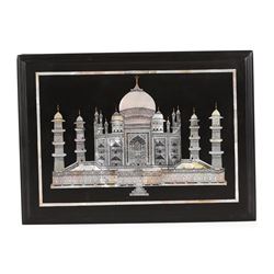 Black Marble Inlaid Mother of Pearl Taj Mahal Box