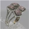 Image 4 : 1.43 ctw Pink and White Diamond Ring - 18KT White Gold