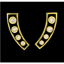 0.42 ctw Diamond Earrings - 18KT Yellow Gold