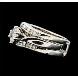 0.50 ctw Diamond Wedding Set - 14KT White Gold