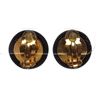 Image 4 : Chanel Black Glass Logo Disc Clip On Earrings 97P