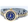 Image 7 : Rolex Ladies Two Tone Yellow Gold Blue Vignette VS Diamond Datejust Wristwatch