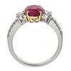 Image 3 : 2.99 ctw Ruby and Diamond Ring - 18KT White and Yellow Gold