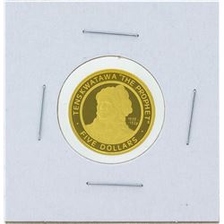 2002 $5 The Sovereign Nation of the Shawnee Tribe Gold Proof Coin