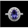 Image 2 : 14KT White Gold 1.90 ctw Tanzanite and Diamond Ring