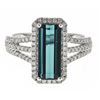 Image 1 : 2.20 ctw Indigo and Diamond Ring - 14KT White Gold