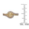 Image 4 : 0.93 ctw Yellow and White Diamond Ring - 18KT White and Yellow Ring
