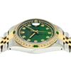 Image 3 : Rolex Mens Two Tone Green String Diamond & Emerald Datejust Wristwatch