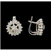 Image 2 : 14KT White Gold 0.90 ctw Diamond Earrings