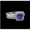 Image 1 : 14KT White Gold 1.33 ctw Tanzanite and Diamond Ring