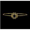 Vintage CZ Open Bangle Bracelet - Gold Plated