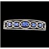 Image 1 : 5.03 ctw Tanzanite and Diamond Bracelet - 14KT White Gold