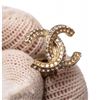 Image 6 : Chanel CC Gold Tone Crystal Clip On Earrings