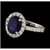 Image 1 : 3.01 ctw Sapphire and Diamond Ring - 14KT White Gold