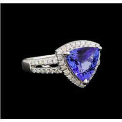 14KT White Gold 2.21 ctw Tanzanite and Diamond Ring