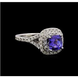 14KT White Gold 1.47 ctw Tanzanite and Diamond Ring