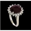 Image 4 : 6.30 ctw Ruby and Diamond Ring - 14KT White Gold