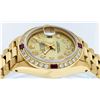 Image 5 : Rolex 18KT Gold President Diamond and Ruby Ladies Watch