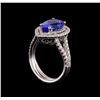 Image 4 : 3.15 ctw Tanzanite and Diamond Ring - 14KT White Gold