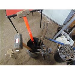 Pail of Sledge Hammers + Pry Bars