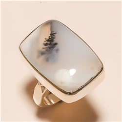 Dendrite Opal RING Solid Sterling Silver
