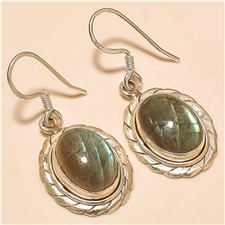 Labradorite Earring Solid Sterling Silver