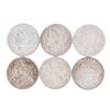 Lot of (6) 1921 $1 Morgan Silver Dollar Coins