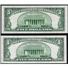 Image 2 : Lot of (2) 1953 $5 Silver Certificate Notes