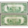 Image 2 : Lot of (2) 1928 $20 Federal Reserve Notes