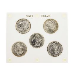 Set of (5) Brilliant Uncirculated $1 Morgan Silver Dollar Coins New Orleans Mint