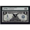 Image 1 : 1899 $1 Black Eagle Silver Certificate Note Fr.234 PMG Choice Uncirculated 64