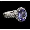 Image 2 : 14KT White Gold 3.29 ctw Tanzanite and Diamond Ring