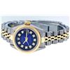 Image 9 : Rolex Ladies Two Tone Yellow Gold Blue Vignette VS Diamond Datejust Wristwatch