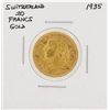 Image 1 : 1935 Switzerland 20 Francs Gold Coin