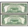 Image 2 : Lot of (2) 1953A $5 Legal Tender Notes