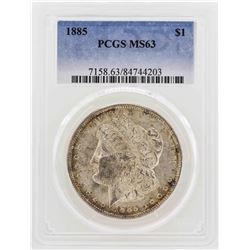 1885 $1 Morgan Silver Dollar Coin PCGS MS63