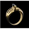 Image 4 : 14KT Yellow Gold 1.00 ctw Sapphire and Diamond Ring