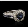 Image 2 : 14KT White Gold 2.92 ctw Blue Sapphire and Diamond Ring