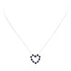 Image 1 : 14KT White Gold 0.70 ctw Sapphire and Diamond Pendant with Chain