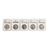 Image 1 : Lot of (5) Assorted $1 Morgan Silver Dollar Coins NGC MS63