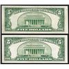 Image 2 : Lot of (2) 1953A $5 Legal Tender Notes