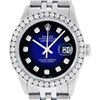Image 2 : Rolex Mens Stainless Steel Blue Vignette 3.15 ctw. Diamond Datejust Wristwatch
