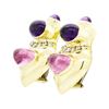 Image 2 : 18KT Yellow Gold Ladies 8.60 ctw Tourmaline, Amethyst and Diamond Earrings