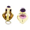 Image 3 : 18KT Yellow Gold Ladies 8.60 ctw Tourmaline, Amethyst and Diamond Earrings